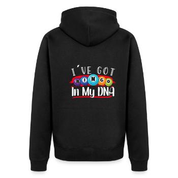 Bingo Card Game Grandma Bingo Player Bingo Cards - Unisex Premium Organic Zip Hoodie - black - Back - Nico (187cm)