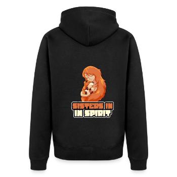 Redhead Ginger Red Haired Funny Ginger Hair Fox - Unisex Premium Bio Zip Hoodie - Schwarz - Hinten - Nico (187cm)