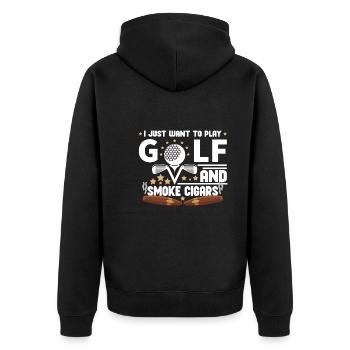 Golf Player Golfer Golf Golf Cart Golf Mom - Unisex Premium Bio Zip Hoodie - Schwarz - Hinten - Nico (187cm)