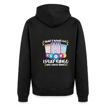 Bingo Jeu de cartes Grand-mère Bingo Joueur Bingo Cartes - Veste à capuche bio Premium Unisexe - noir - Dos - Nico (187cm)