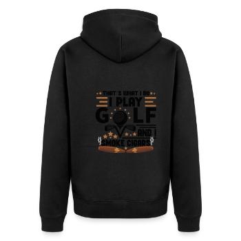 Coffee Lover Caffeine Molecule Java Latte Espresso - Unisex Premium Bio Zip Hoodie - Schwarz - Hinten - Nico (187cm)