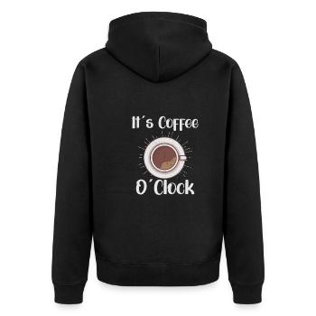 Coffee Lover Caffeine Molecule Java Latte Espresso - Unisex Premium Organic Zip Hoodie - black - Back - Nico (187cm)