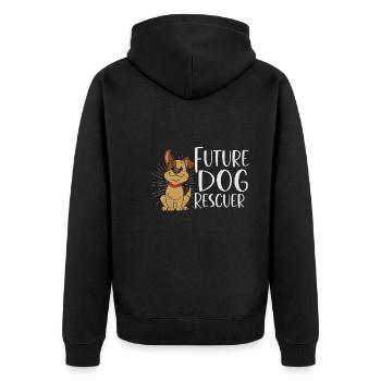 SAUVETAGE DE CHIEN DROITS DES ANIMAUX SAUVETAGE ADOPTION DE CHIENS DE SAUVETAGE - Veste à capuche bio Premium Unisexe - noir - Dos - Nico (187cm)