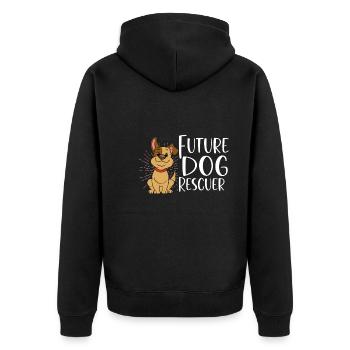 SAUVETAGE DE CHIEN DROITS DES ANIMAUX SAUVETAGE ADOPTION DE CHIENS DE SAUVETAGE - Veste à capuche bio Premium Unisexe - noir - Dos - Nico (187cm)