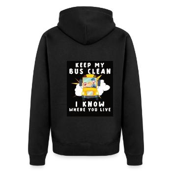 Funny School Bus Driver Appreciation anniversary - Unisex Premium Bio Zip Hoodie - Schwarz - Hinten - Nico (187cm)