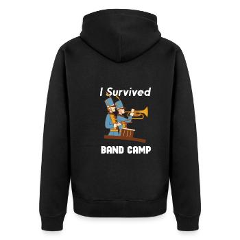 Marching Band Clarinetist School Rehearsal Music - Unisex Premium Organic Zip Hoodie - black - Back - Nico (187cm)