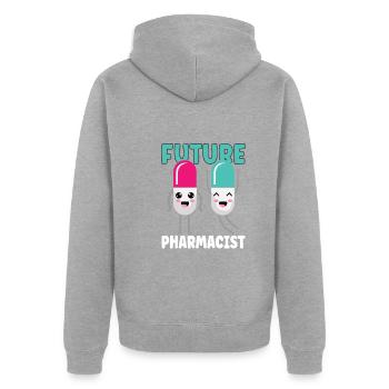 Lustige Apotheker-apotheken-techniker-apotheke - Unisex Premium Bio Zip Hoodie - Grau meliert - Hinten - Nico (187cm)