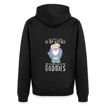 Cooking Cook Chef Gnomes Gnome Lover Funny Gnome - Unisex Premium Bio Zip Hoodie - Schwarz - Hinten - Nico (187cm)