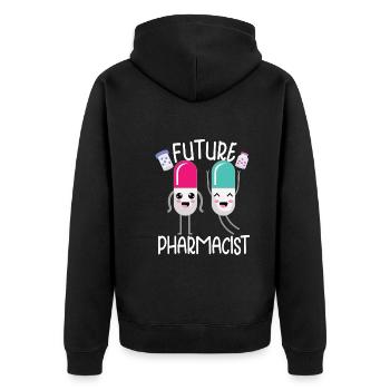Lustige Apotheker-apotheken-techniker-apotheke - Unisex Premium Bio Zip Hoodie - Schwarz - Hinten - Nico (187cm)