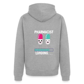 Lustige Apotheker-apotheken-techniker-apotheke - Unisex Premium Bio Zip Hoodie - Grau meliert - Hinten - Nico (187cm)