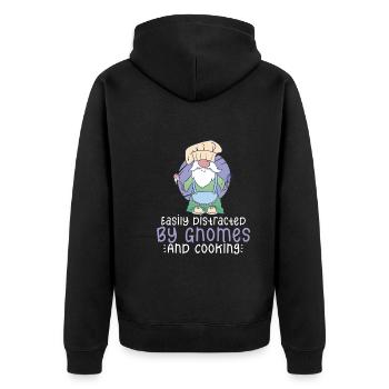 Cuisine Cuisinier Chef Gnomes Gnome Lover Drôle Gnome Gnome - Veste à capuche bio Premium Unisexe - noir - Dos - Nico (187cm)