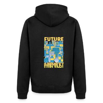 Lustige Apotheker-apotheken-techniker-apotheke - Unisex Premium Bio Zip Hoodie - Schwarz - Hinten - Nico (187cm)