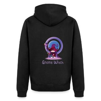 Halloween Witch Gnomes Gnome Lover Funny Gnome - Unisex Premium Organic Zip Hoodie - black - Back - Nico (187cm)