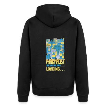 Lustige Apotheker-apotheken-techniker-apotheke - Unisex Premium Bio Zip Hoodie - Schwarz - Hinten - Nico (187cm)