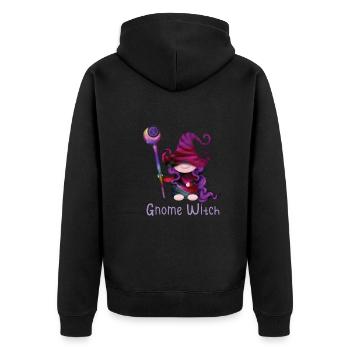 Halloween Witch Gnomes Gnome Lover Funny Gnome - Unisex Premium Organic Zip Hoodie - black - Back - Nico (187cm)