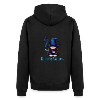 Halloween Witch Gnomes Gnome Lover Funny Gnome - Unisex Premium Organic Zip Hoodie - black - Back - Nico (187cm)