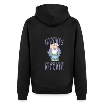 Cooking Cook Chef Gnomes Gnome Lover Funny Gnome - Unisex Premium Bio Zip Hoodie - Schwarz - Hinten - Nico (187cm)