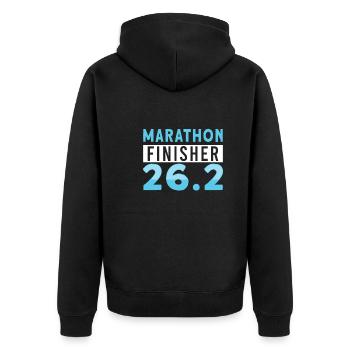 Finalistes du semi-marathon des coureurs - Veste à capuche bio Premium Unisexe - noir - Dos - Nico (187cm)