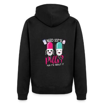 Funny pharmacist-pharmacy-technician-pharmacy - Unisex Premium Organic Zip Hoodie - black - Back - Nico (187cm)