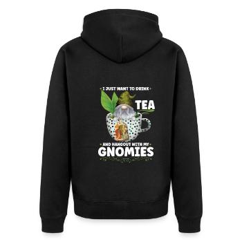 Garden Gnomes Gnome Lover Funny Gnome Gardening - Unisex Premium Organic Zip Hoodie - black - Back - Nico (187cm)