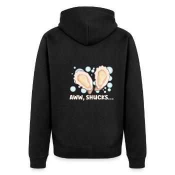 Oyster Lovers Funny Oyster Oyster Shucker - Unisex Premium Organic Zip Hoodie - black - Back - Nico (187cm)