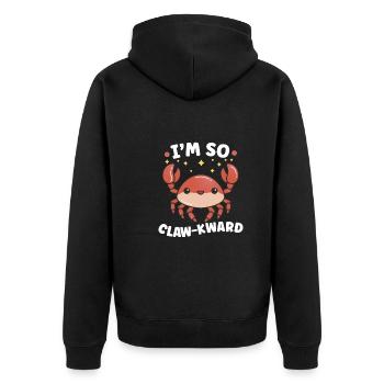 Crab Crab Shrimp Whisperer Crab Hunting Fisherman - Unisex Premium Organic Zip Hoodie - black - Back - Nico (187cm)