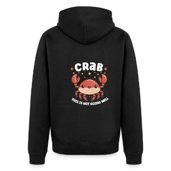 Crab Crab Shrimp Whisperer Crab Hunting Fisherman - Unisex Premium Organic Zip Hoodie - black - Back - Nico (187cm)