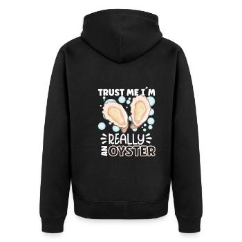 Oyster Lovers Funny Oyster Oyster Shucker - Unisex Premium Organic Zip Hoodie - black - Back - Nico (187cm)