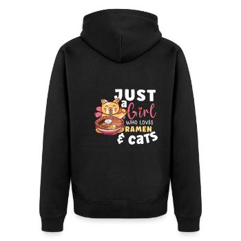 Ramen Fan Japanese Food Chats Chat Cadeau - Veste à capuche bio Premium Unisexe - noir - Dos - Nico (187cm)