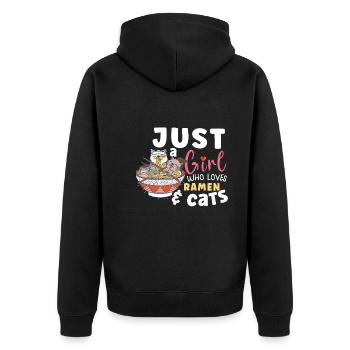 Ramen Fan Japanese Food Chats Chat Cadeau - Veste à capuche bio Premium Unisexe - noir - Dos - Nico (187cm)