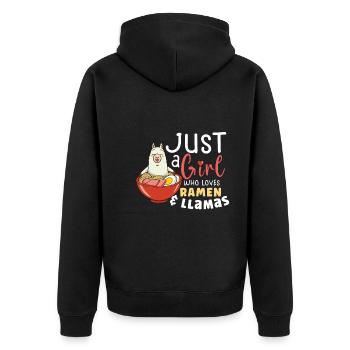 Ramen Fan Cuisine Japonaise Llama Llamas Cadeau - Veste à capuche bio Premium Unisexe - noir - Dos - Nico (187cm)