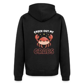 Crab Crab Shrimp Whisperer Crab Hunting Fisherman - Unisex Premium Organic Zip Hoodie - black - Back - Nico (187cm)
