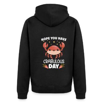 Crab Crab Shrimp Whisperer Crab Hunting Fisherman - Unisex Premium Organic Zip Hoodie - black - Back - Nico (187cm)