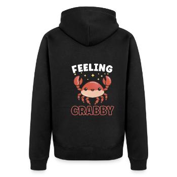 Crab Crab Shrimp Whisperer Crab Hunting Fisherman - Unisex Premium Organic Zip Hoodie - black - Back - Nico (187cm)