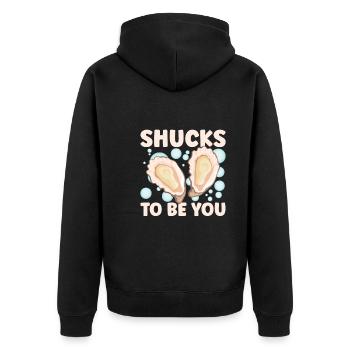Auster-liebhaber Lustige Auster Auster Shucker - Unisex Premium Bio Zip Hoodie - Schwarz - Hinten - Nico (187cm)