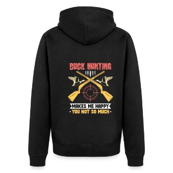 Duck Hunt Duck Hunter Bird Hunting Duck Hunting - Unisex Premium Organic Zip Hoodie - black - Back - Nico (187cm)