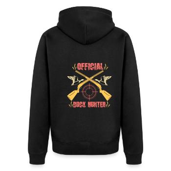 Duck Hunt Duck Hunter Bird Hunting Duck Hunting - Unisex Premium Bio Zip Hoodie - Schwarz - Hinten - Nico (187cm)