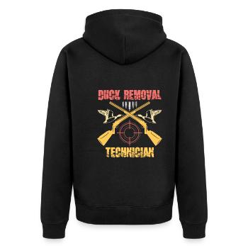 Duck Hunt Duck Hunter Bird Hunting Duck Hunting - Unisex Premium Bio Zip Hoodie - Schwarz - Hinten - Nico (187cm)