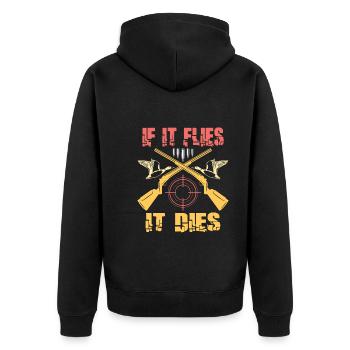 Duck Hunt Duck Hunter Bird Hunting Duck Hunting - Unisex Premium Bio Zip Hoodie - Schwarz - Hinten - Nico (187cm)