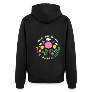 Sensibilisation à la santé mentale Dépression Suicide Prévenir - Veste à capuche bio Premium Unisexe - noir - Dos - Nico (187cm)