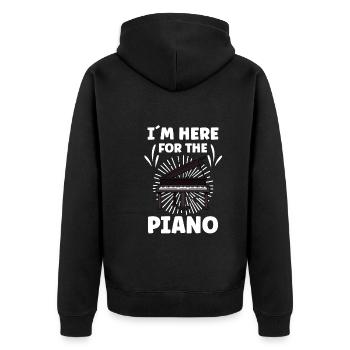 Piano Player Funny Piano Keyboard - Unisex Premium Organic Zip Hoodie - black - Back - Nico (187cm)