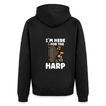 Harfenmusikinstrument Harfenlehrer - Unisex Premium Bio Zip Hoodie - Schwarz - Hinten - Nico (187cm)