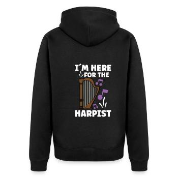 Harfenmusikinstrument Harfenlehrer - Unisex Premium Bio Zip Hoodie - Schwarz - Hinten - Nico (187cm)