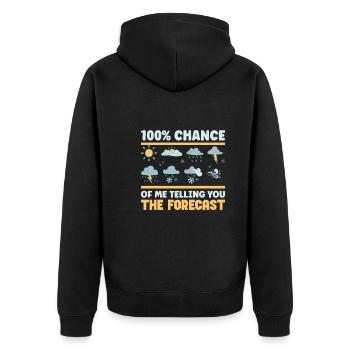 Funny Meteorology Meteorologist Weather Lover - Unisex Premium Bio Zip Hoodie - Schwarz - Hinten - Nico (187cm)