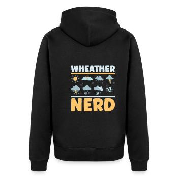 Funny Meteorology Meteorologist Weather Lover - Unisex Premium Bio Zip Hoodie - Schwarz - Hinten - Nico (187cm)