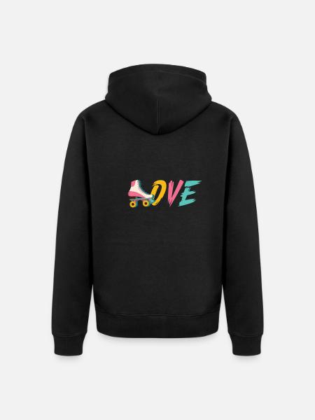 Roller Skate Roller Skating Roller Derby - Unisex Premium Organic Zip Hoodie - black