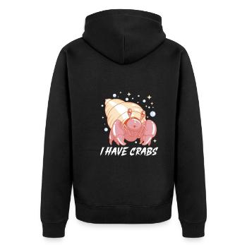 Hermit Crab Crabbing Crab Whisperer Crab Hunting - Unisex Premium Bio Zip Hoodie - Schwarz - Hinten - Nico (187cm)