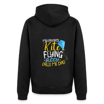 Kite Flying Kite Fan For Fite Flying Lovers - Unisex Premium Organic Zip Hoodie - black - Back - Nico (187cm)
