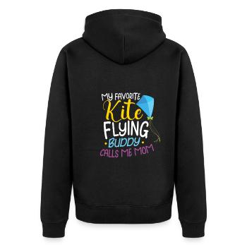 Kite Flying Kite Fan For Fite Flying Lovers - Unisex Premium Organic Zip Hoodie - black - Back - Nico (187cm)