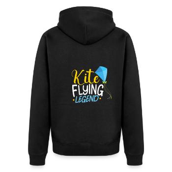 Kite Flying Kite Fan For Fite Flying Lovers - Unisex Premium Organic Zip Hoodie - black - Back - Nico (187cm)